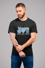 Peace Love Coffee Siyah T-Shirt
