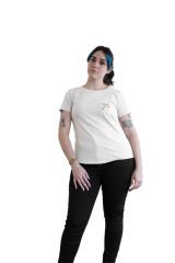 Yay Burcu Renkli Sembol Göğüs Logolu Beyaz T-Shirt