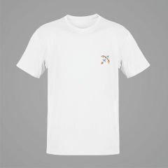 Yay Burcu Renkli Sembol Göğüs Logolu Beyaz T-Shirt