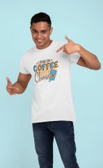 Run On Coffee Beyaz T-Shirt