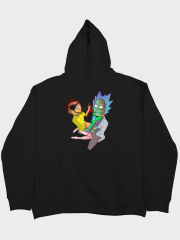 Rick And Morty Medical Check Oversize Hoodie