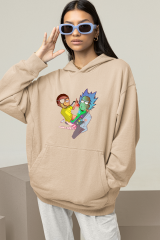Rick And Morty Medical Check Oversize Hoodie