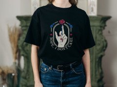 Nope I Dont Care Siyah T-Shirt