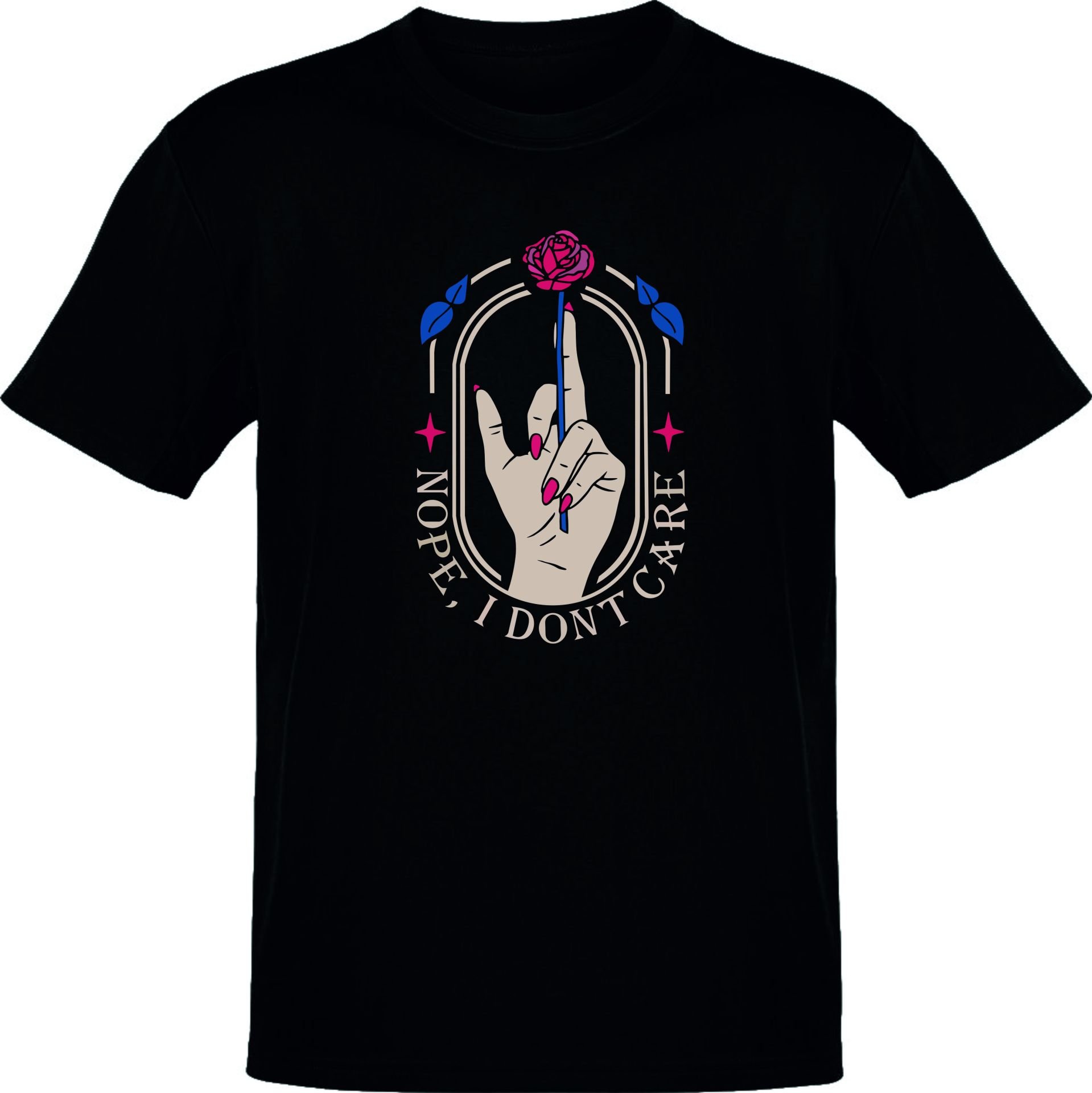 Nope I Dont Care Siyah T-Shirt