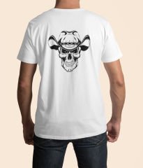 Şapkalı Kurukafa Beyaz T-Shirt