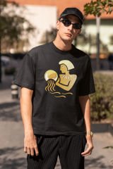 Kova Burcu Sembol Siyah T-Shirt