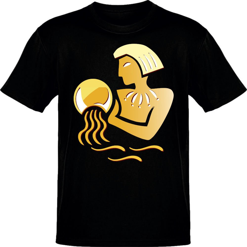 Kova Burcu Sembol Siyah T-Shirt