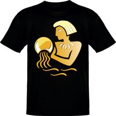 Kova Burcu Sembol Siyah T-Shirt