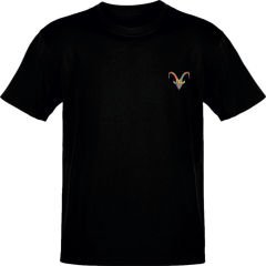 Oğlak Burcu Renkli Sembo Göğüs Logol Siyah T-Shirt