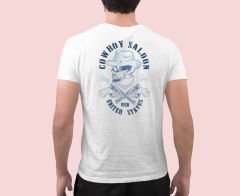 Kovboy Saloon İskelet Beyaz T-Shirt