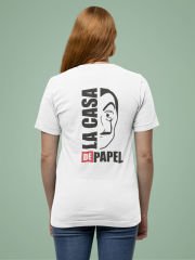 La Casa De Papel Maske Beyaz T-Shirt