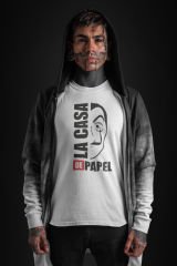 La Casa De Papel Maske Beyaz T-Shirt