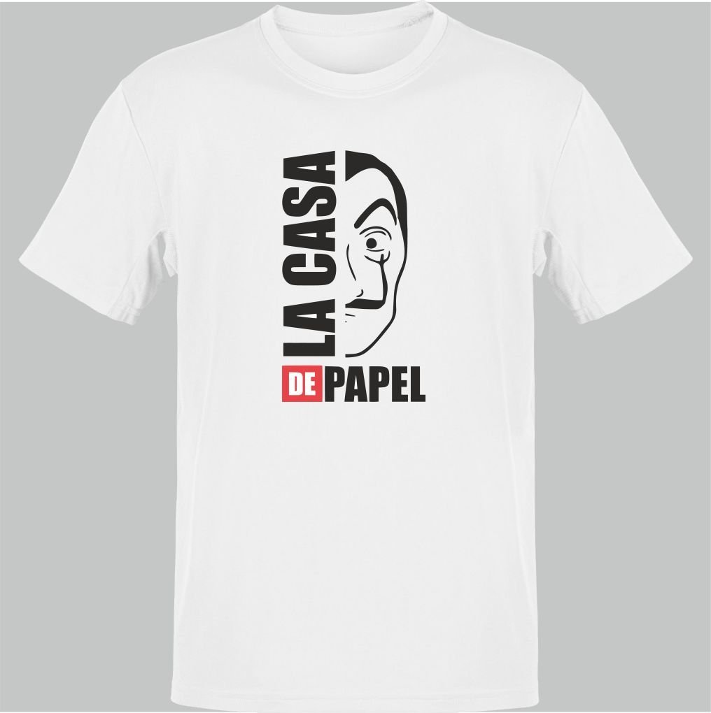 La Casa De Papel Maske Beyaz T-Shirt