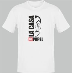 La Casa De Papel Maske Beyaz T-Shirt