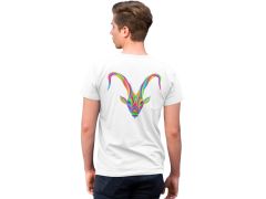 Oğlak Burcu Renkli Sembol Beyaz T-Shirt