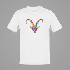 Oğlak Burcu Renkli Sembol Beyaz T-Shirt