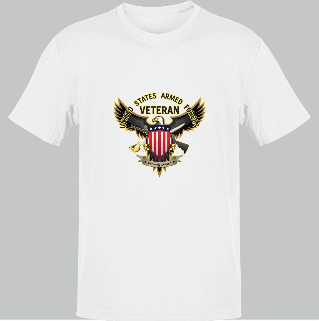 US Armed Forces Veteran Beyaz T-Shirt