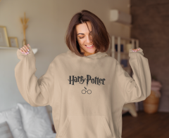 Harry Potter Gözlük Oversize Hoodie