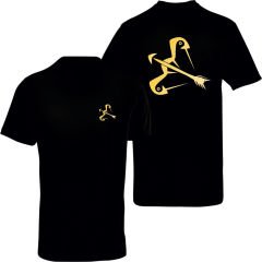 Yay Burcu Sembolü Çift Taraf Baskılı Siyah T-Shirt