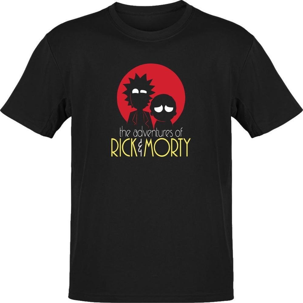 The Adeventures of Rick & Morty Siyah T-Shirt