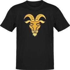 Oğlak Burcu Sembolü Siyah T-Shirt
