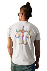 Terazi Burcu Renkli Sembol Beyaz T-Shirt