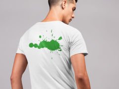 Green Splatter Beyaz T-Shirt