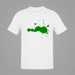 Green Splatter Beyaz T-Shirt