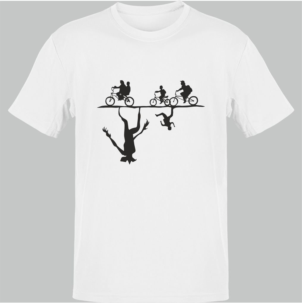 Stranger Things Bisiklet Turu Beyaz T-Shirt