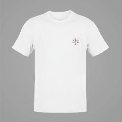 Terazi Burcu Renkli Sembol Göğüs Logolu Beyaz T-Shirt
