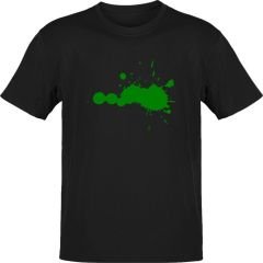 Green Splatter Siyah T-Shirt