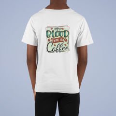 My Blood Type is Coffee Beyaz T-Shirt