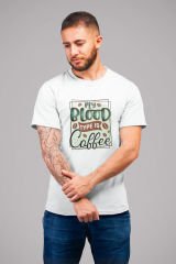 My Blood Type is Coffee Beyaz T-Shirt