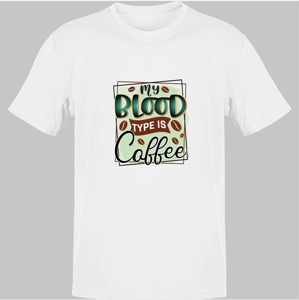 My Blood Type is Coffee Beyaz T-Shirt