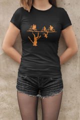 Stranger Things Bisiklet Turu Siyah T-Shirt