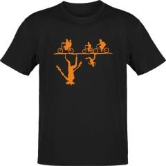 Stranger Things Bisiklet Turu Siyah T-Shirt