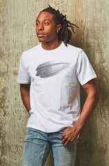 Grey Brussh Stroke Beyaz T-Shirt