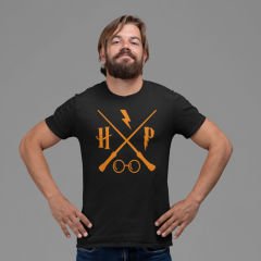 Harry Potter Sihirli Çubuk Siyah T-Shirt