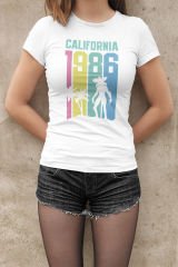 Stranger Things California 1986 Beyaz T-Shirt