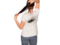 Grunge Scratch Overlay Beyaz T-Shirt