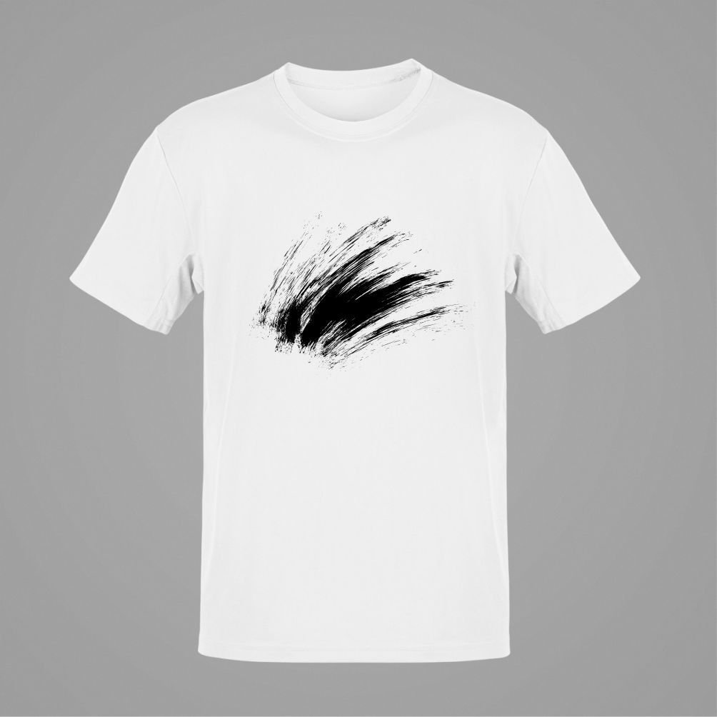 Grunge Scratch Overlay Beyaz T-Shirt