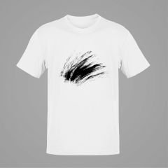 Grunge Scratch Overlay Beyaz T-Shirt