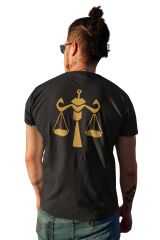 Terazi Burcu Sembolü Siyah T-Shirt
