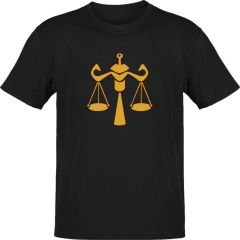 Terazi Burcu Sembolü Siyah T-Shirt