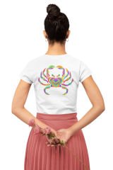 Yengeç Burcu Renkli Sembol Beyaz T-Shirt