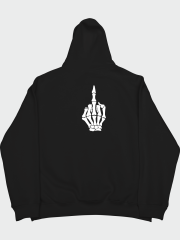 İskelet Orta Parmak Oversize Hoodie