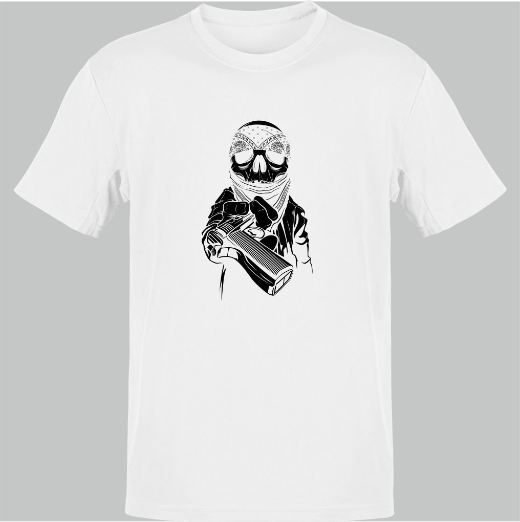 Bandanalı İskelet Beyaz T-Shirt