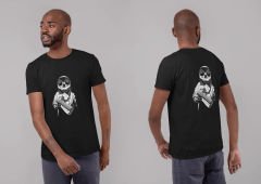 Bandanalı İskelet Siyah T-Shirt