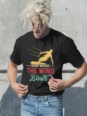 Kite Surf Going Where the Wind Blows Siyah T-Shirt