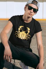 Yengeç Burcu Sembolü Siyah T-Shirt
